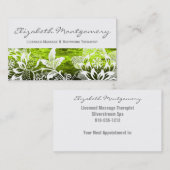 Berufliche Massage-Visitenkarte der weißen Blume Terminkarte (Vorne/Hinten)