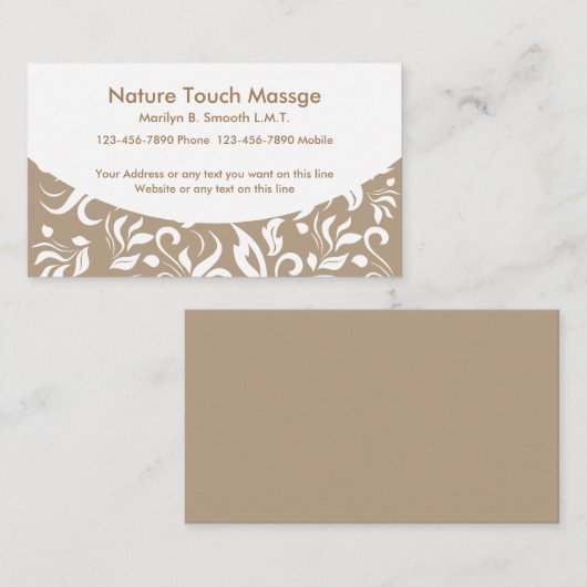 Berufliche Massagekarten Visitenkarte (Vorne/Hinten)