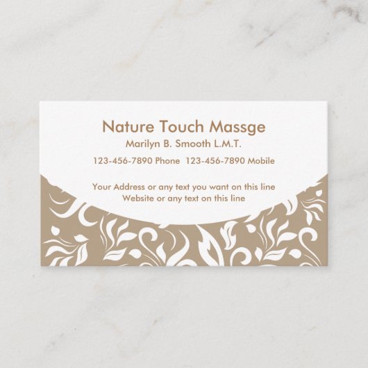 Berufliche Massagekarten Visitenkarte (Vorderseite)