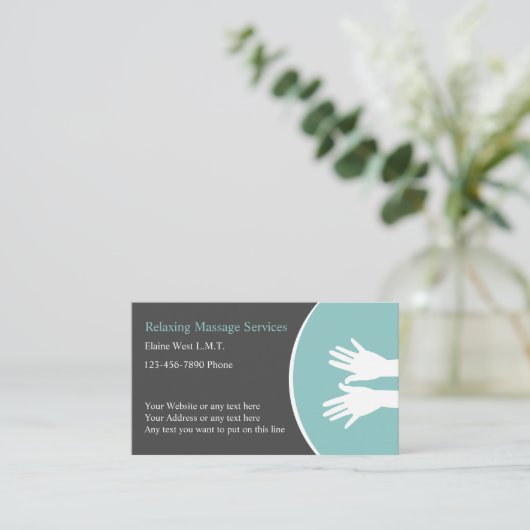 Berufliche Massagetherapie Visitenkarte (Stehend Vorderseite)
