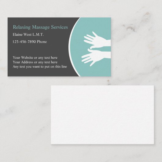 Berufliche Massagetherapie Visitenkarte (Vorne/Hinten)