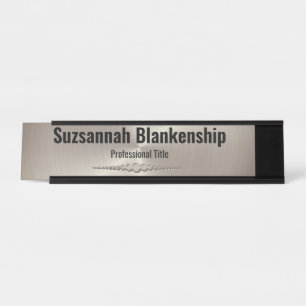 Berufliche Matte Silver Imitate Metallic Custom Schreibtischnamensplakette