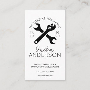 Berufliche Mechanik mit Schlüssel und Spanner Visitenkarte