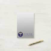 Berufliche Medizin Caduceus Gold Blue Post-it Klebezettel (Auf Schreibtisch)