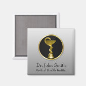 Berufliche medizinische Hygieia-Goldschale Magnet (Vorderseite/Rückseite)