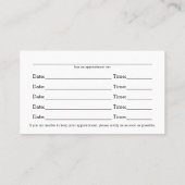 Berufliche Mehrfachplatzierungskarte mit schwarzem Terminkarte (Rückseite)