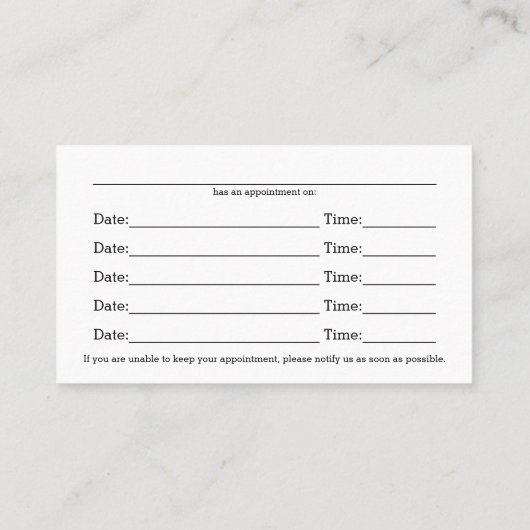 Berufliche Mehrfachplatzierungskarte mit schwarzem Terminkarte (Rückseite)