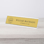 Berufliche Metallic Gold Namensplatte für Anwälte Schreibtischnamensplakette (Vorderseite )