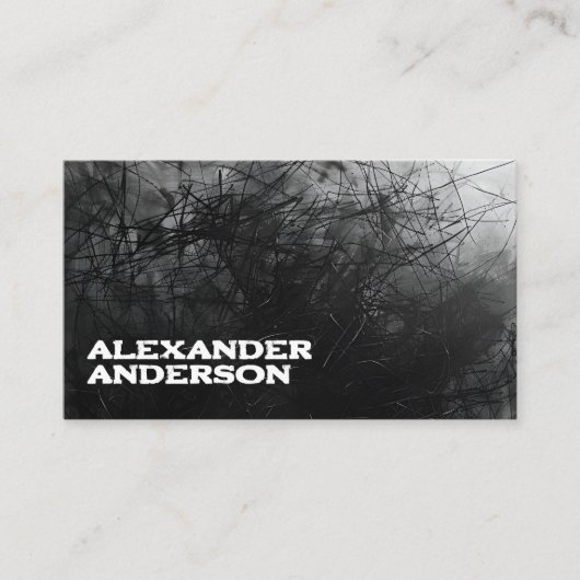 Berufliche Minimal Black Scribble Visitenkarte (Vorderseite)