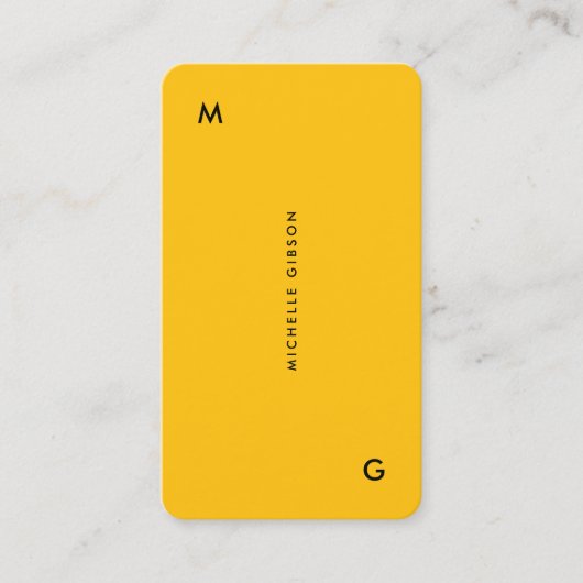 Berufliche Minimal Bright Yellow Moderne Visitenkarte (Vorderseite)