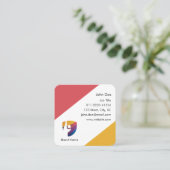 Berufliche Minimal einfach, modern und farbenfroh Quadratische Visitenkarte (Stehend Vorderseite)