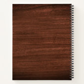 Berufliche Minimal-Holzkörnmonogramm-Initialen Notizblock (Rückseite)