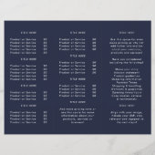 Berufliche Minimal Navy Blauer Dreifach-Broschüre (Rückseite)
