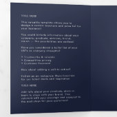 Berufliche Minimal Navy Blauer Dreifach-Broschüre Dreifach Gefaltete Karte (Innen Erste Seite)