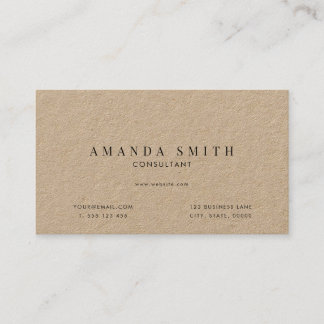 Berufliche Minimal Rustic Kraft Business Card Visitenkarte