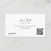 Berufliche Minimal-Script QR CODE-Visitenkarte Visitenkarte (Vorderseite)