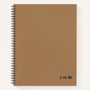 Berufliche Minimal-Tan- und Schwarz-Monogramm Notizblock