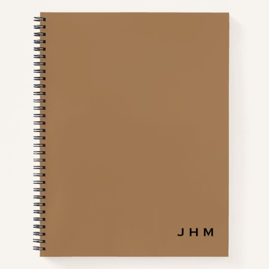 Berufliche Minimal-Tan- und Schwarz-Monogramm Notizblock (Vorderseite)