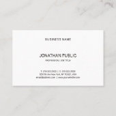 Berufliche minimale Design-Schwarz-weiße Vorlage Visitenkarte (Rückseite)