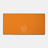 Berufliche Minimale Monogramm-Mandarine Orange Schreibtischunterlage (Vorderseite)
