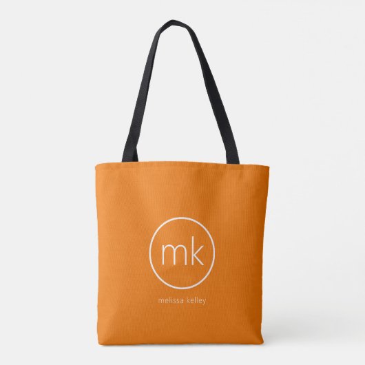 Berufliche Minimale Monogramm-Mandarine Orange Tasche (Rückseite)