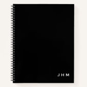 Berufliche Minimale Schwarz-weiße Monogramm-Initia Notizblock (Vorderseite)