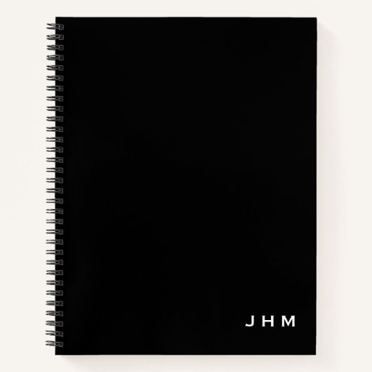 Berufliche Minimale Schwarz-weiße Monogramm-Initia Notizblock (Vorderseite)
