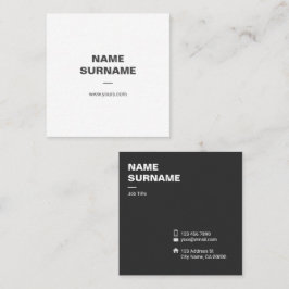 Berufliche minimale Typo-Quadrat-Geschäfts-Karte Quadratische Visitenkarte