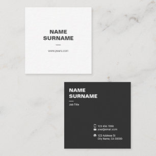 Berufliche minimale Typo-Quadrat-Geschäfts-Karte Quadratische Visitenkarte