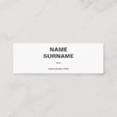Berufliche minimale Typografie-Minigeschäfts-Karte Mini Visitenkarte (Vorderseite)