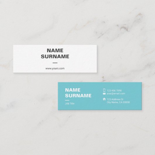 Berufliche minimale Typografie-Minigeschäfts-Karte Mini Visitenkarte (Vorne/Hinten)