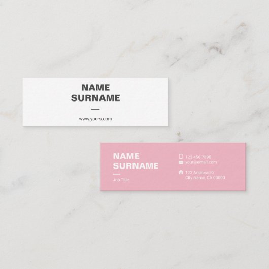 Berufliche minimale Typografie-Minigeschäfts-Karte Mini Visitenkarte (Vorne/Hinten)
