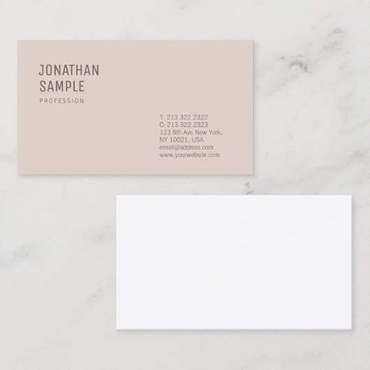 Berufliche minimale Vorlage Moderne Design Chic Visitenkarte (Vorne/Hinten)