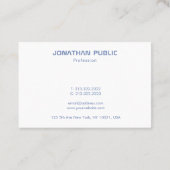 Berufliche Minimalistische Blaugraue einfache Vorl Visitenkarte (Rückseite)