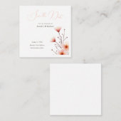 Berufliche Minimalistische Bloral Save the Date Begleitkarte (Vorne/Hinten)