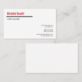 Berufliche Minimalistische, einfache Weiß-Moderne Visitenkarte (Vorne/Hinten)