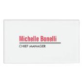 Berufliche Minimalistische, einfache Weiße Moderne Namenschild (Vorderseite)
