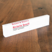 Berufliche Minimalistische, einfache Weiße Moderne Namensplakette (Seite)