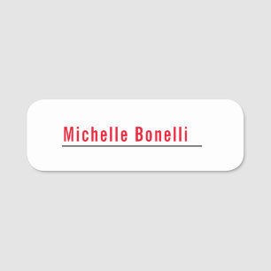 Berufliche Minimalistische, einfache Weiße Moderne Namensschild