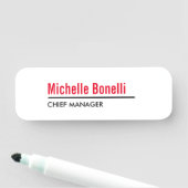 Berufliche Minimalistische, einfache Weiße Moderne Namensschild (Beispiel)