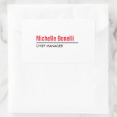 Berufliche Minimalistische, einfache Weiße Moderne Rechteckiger Aufkleber (Tasche)