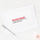 Berufliche Minimalistische, einfache Weiße Moderne Rechteckiger Aufkleber (Umschlag)