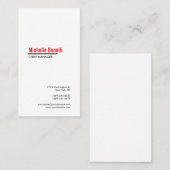 Berufliche Minimalistische, einfache Weiße Moderne Visitenkarte (Vorne/Hinten)