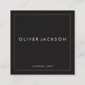 Berufliche Minimalistische Goldgrenze Quadratische Visitenkarte (Vorderseite)