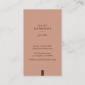 Berufliche Minimalistische Kaffee-Brown-Vertikale Visitenkarte (Rückseite)