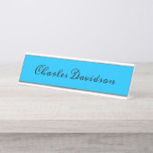 Berufliche Minimalistische Kalligrafie Deep Sky Bl Schreibtischnamensplakette (Vorderseite )