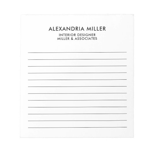 Berufliche Minimalistische Linde Notizblock (Vorderseite)