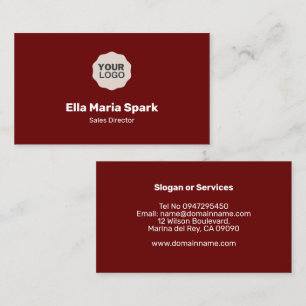 Berufliche Minimalistische Maroon Business Card Visitenkarte