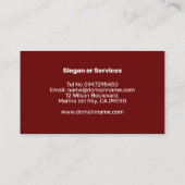 Berufliche Minimalistische Maroon Business Card Visitenkarte (Rückseite)
