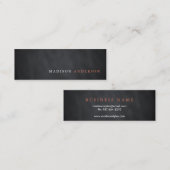 Berufliche Minimalistische moderne schwarze Tafel Mini Visitenkarte (Vorne/Hinten)